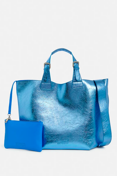 Essentiel Antwerp <br> BORSA SHOPPER METALLICA BLU