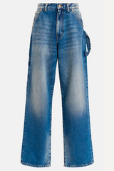 Essentiel Antwerp <br> BLUE CARPENTER STRAIGHT-LEG JEANS