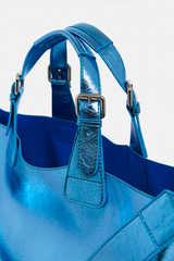 Essentiel Antwerp <br> BORSA SHOPPER METALLICA BLU