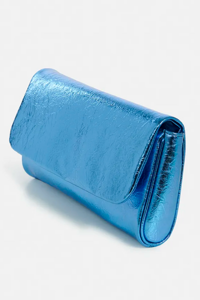 Essentiel Antwerp <br>BORSETTA POCHETTE METALLICA BLU